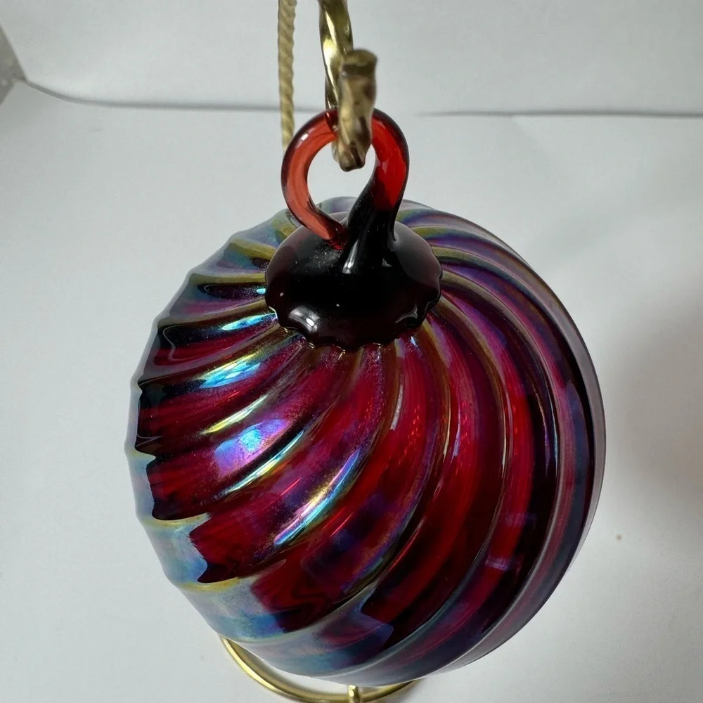 Glass Eye Studio Hand Blown Art Glass Ball Christmas Ornament Hanging Witches